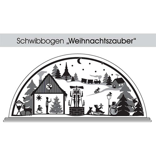 Glas Schwibbogen Weihnachtszauber warmweiß modern Glasgravur