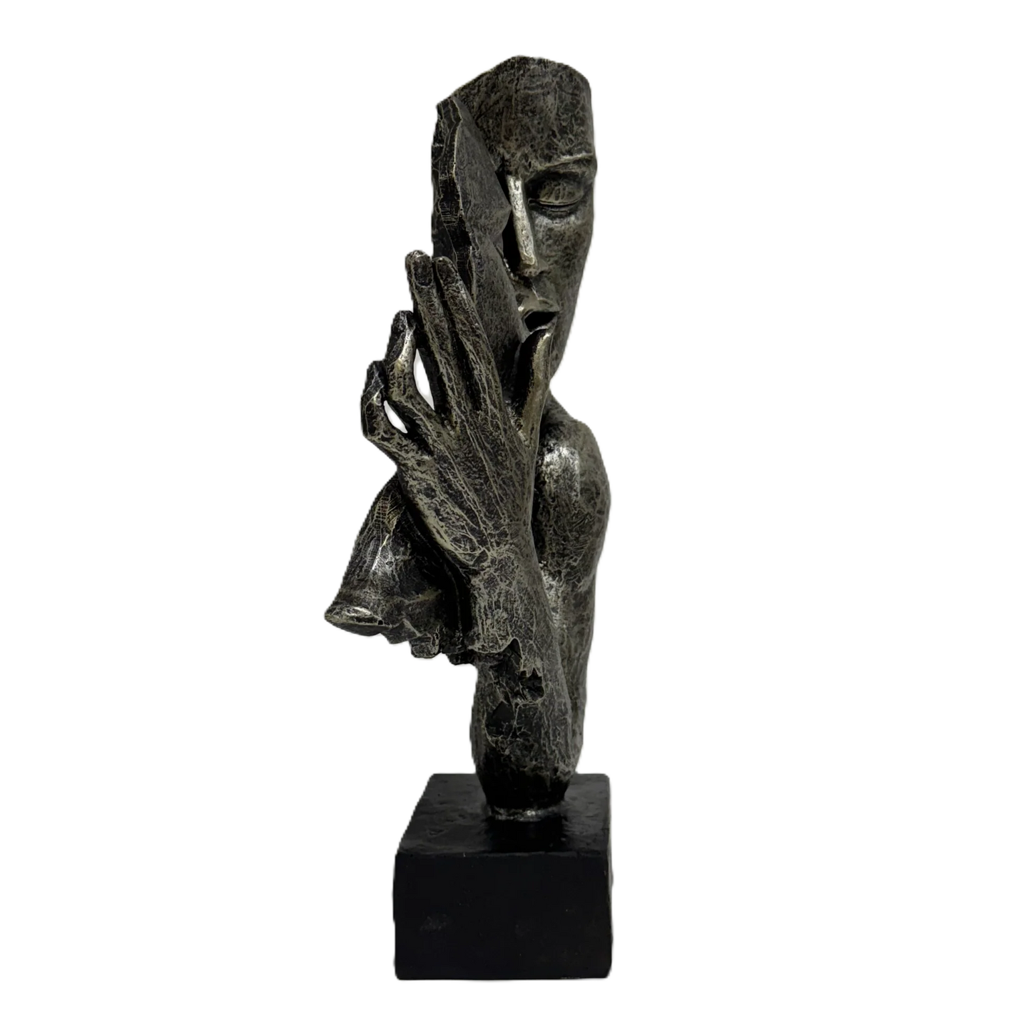 Deko Skulptur Büste Pärchen 32cm grau auf Sockel