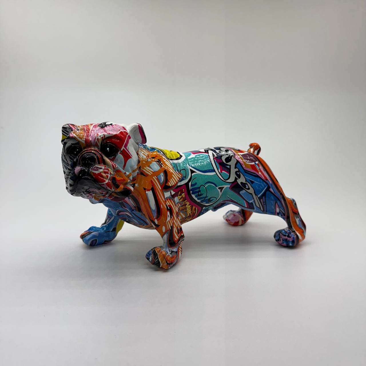 Bulldogge Street-Art bunt 24cm Dekofigur