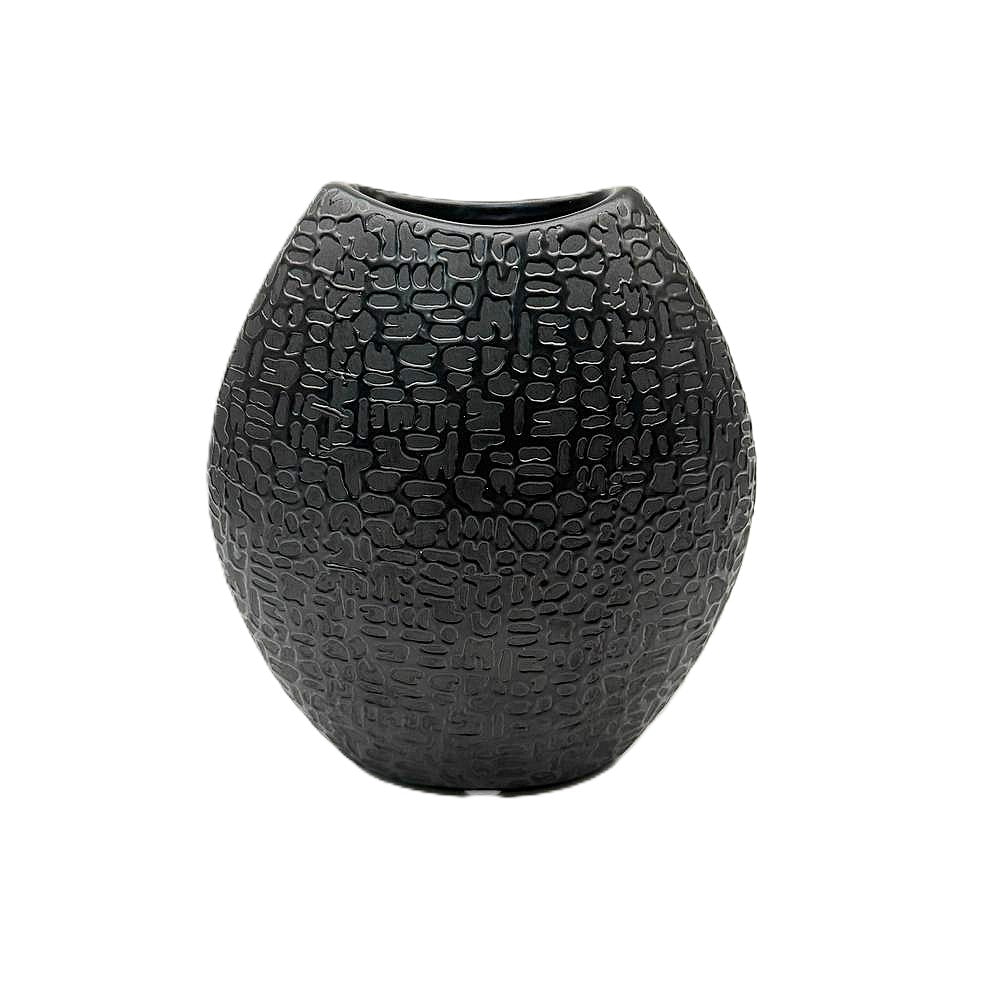 Vase 16cm schwarz-matt bauchig Dekovase Blumenvase