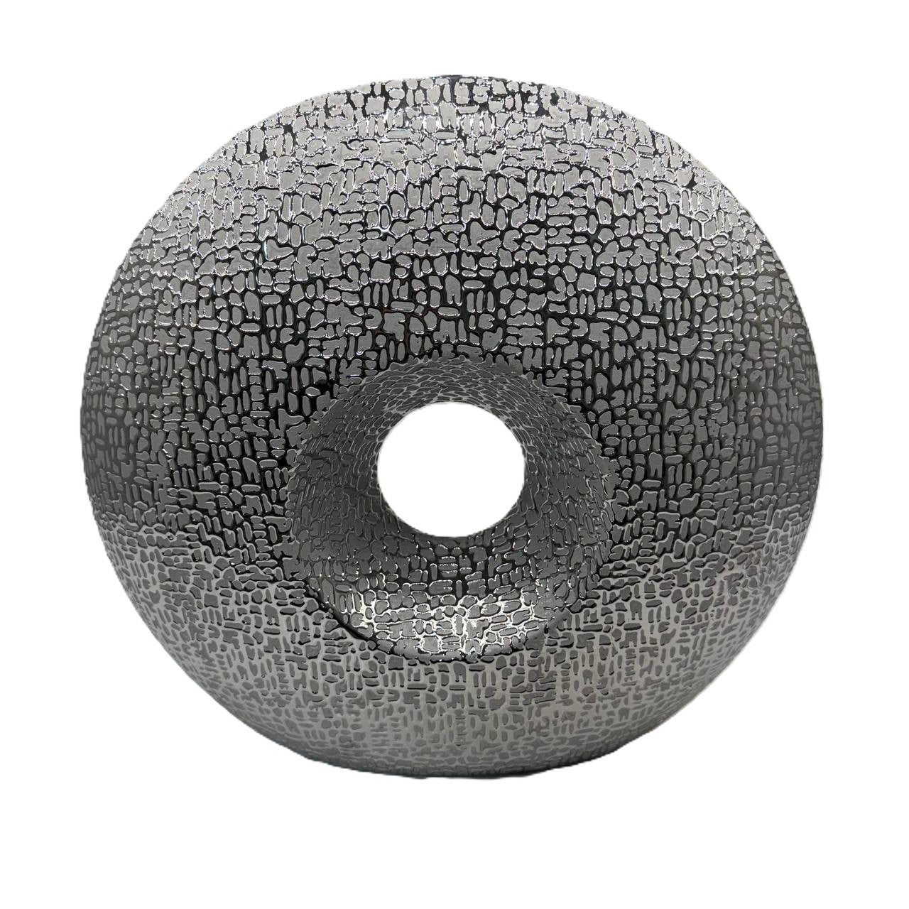 Vase Helsinki 34cm Silber-Matt mit Loch Dekovase