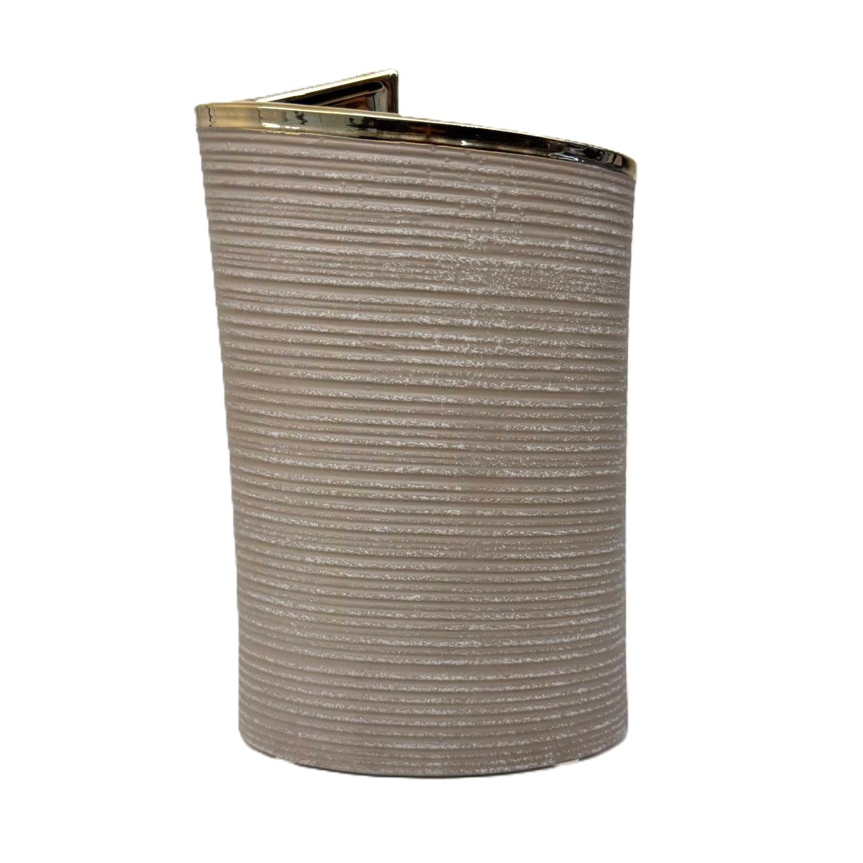 Design-Vase Elegance Grau mit Goldkante, strukturiert, modern 22cm