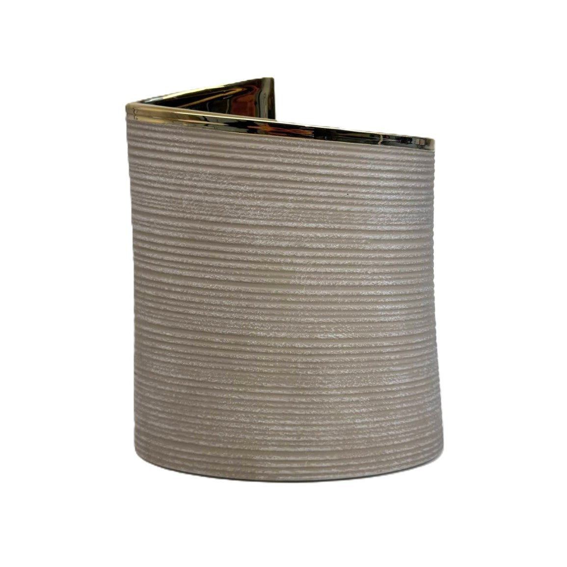 Design-Vase Elegance Grau mit Goldkante, strukturiert, modern 25cm