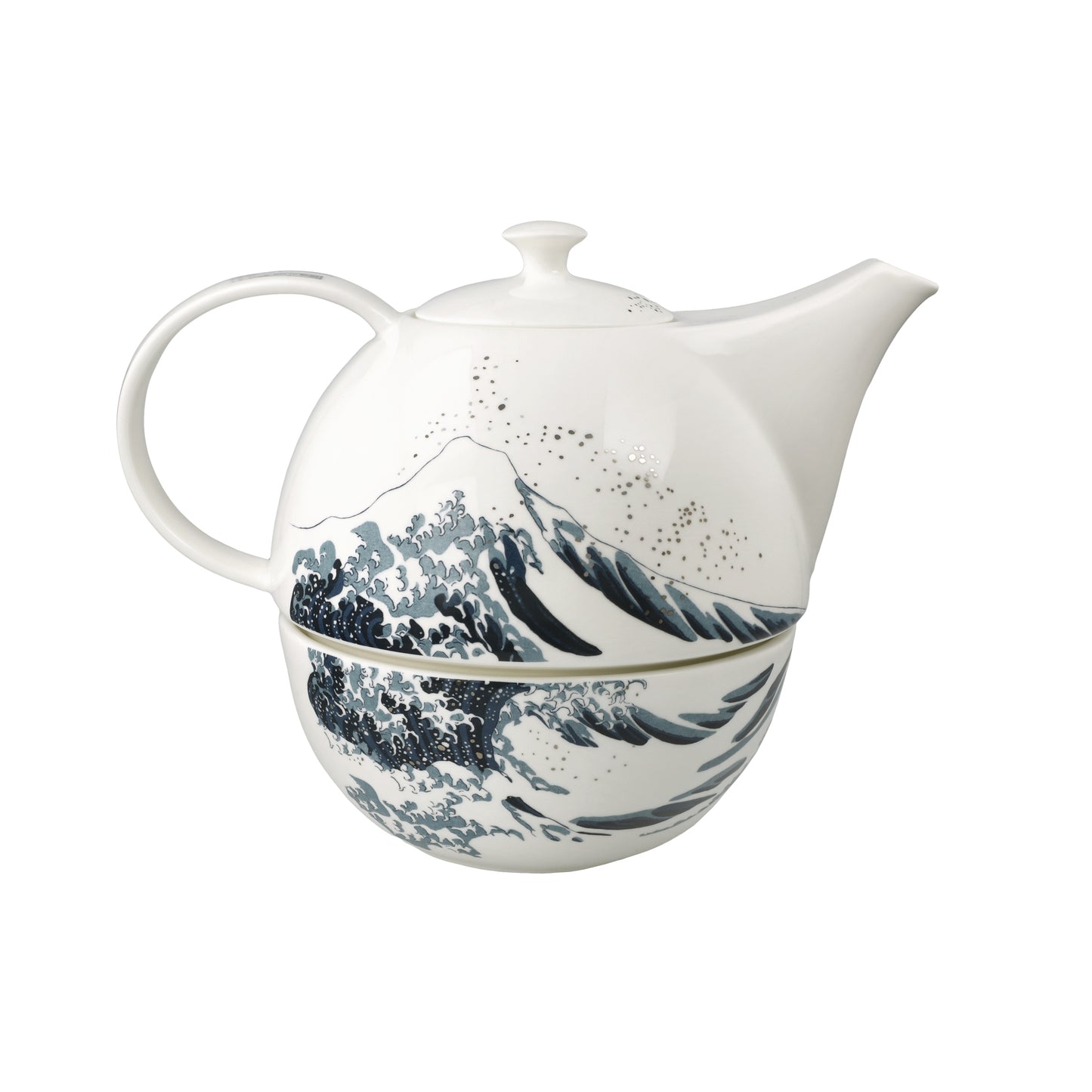 Goebel Teekanne mit Stövchen "Die große Welle" von Katsushika Hokusai