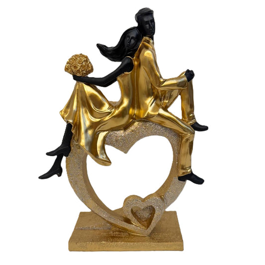 "Goldene Liebe" Paarfigur auf Herz gold
