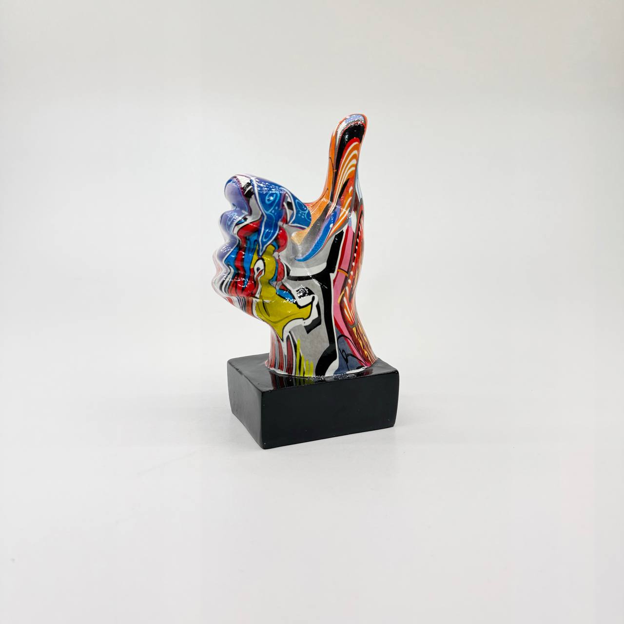 Handzeichen "Daumen hoch" Street-Art bunt 16cm Dekofigur