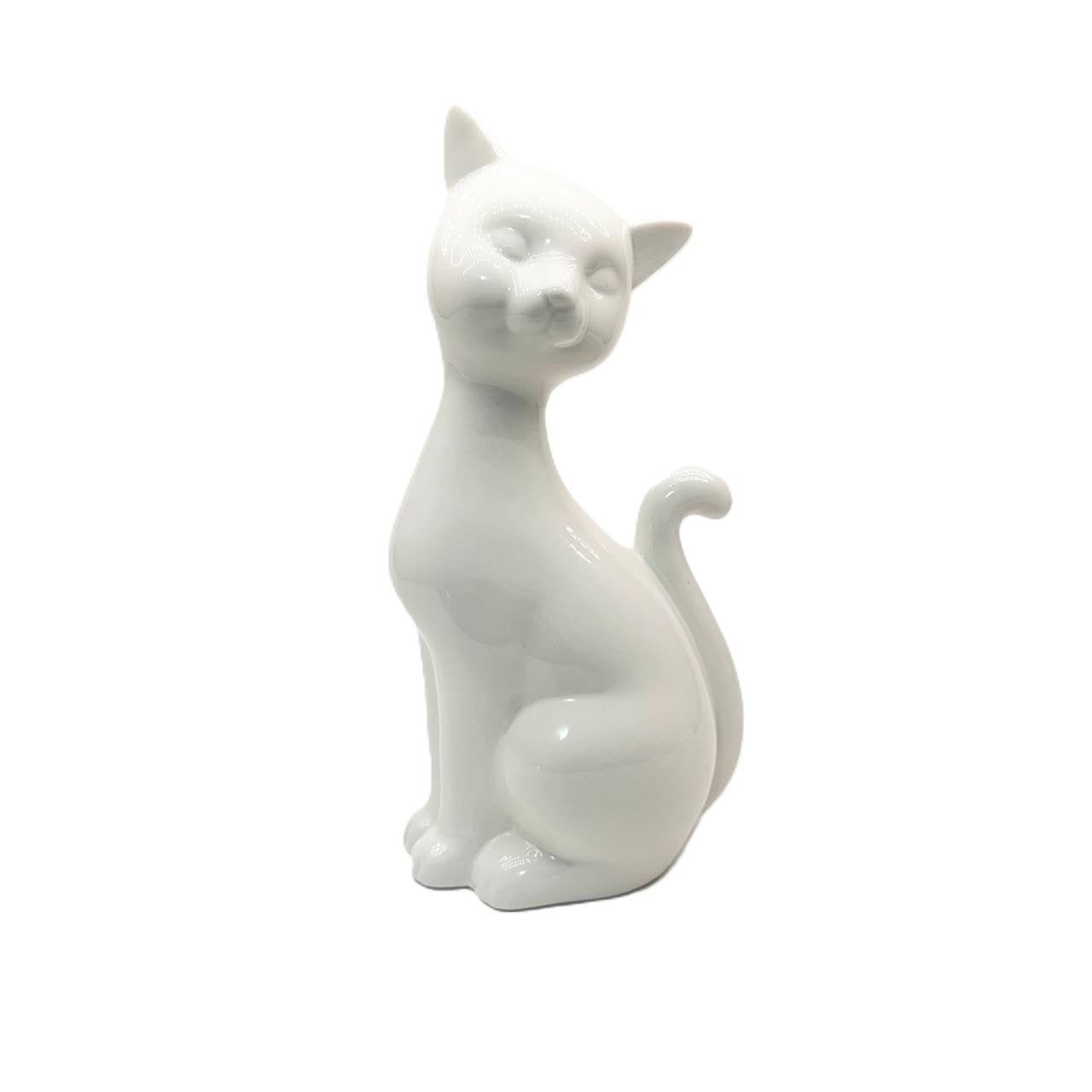 Katze Porzellan Weiß sitzend