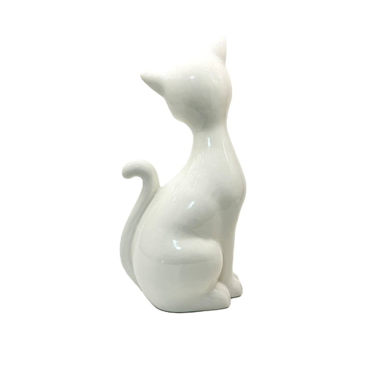 Katze Porzellan Weiß sitzend