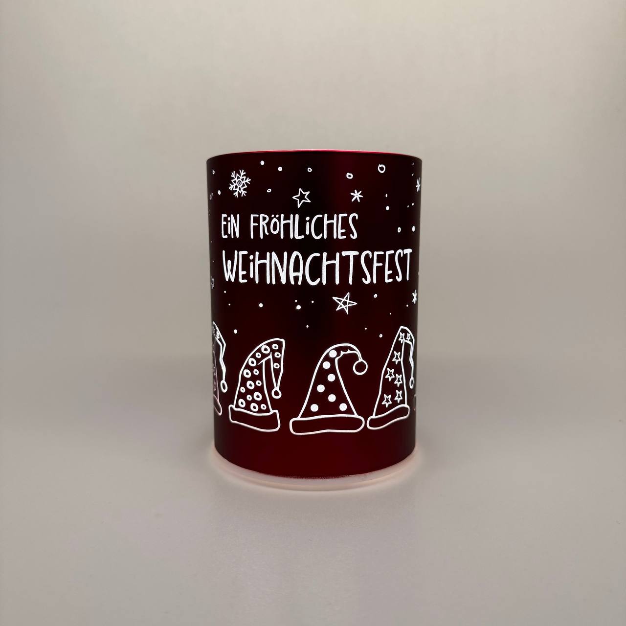 "Ein fröhliches Weihnachtsfest" rot 12cm x D 9cm