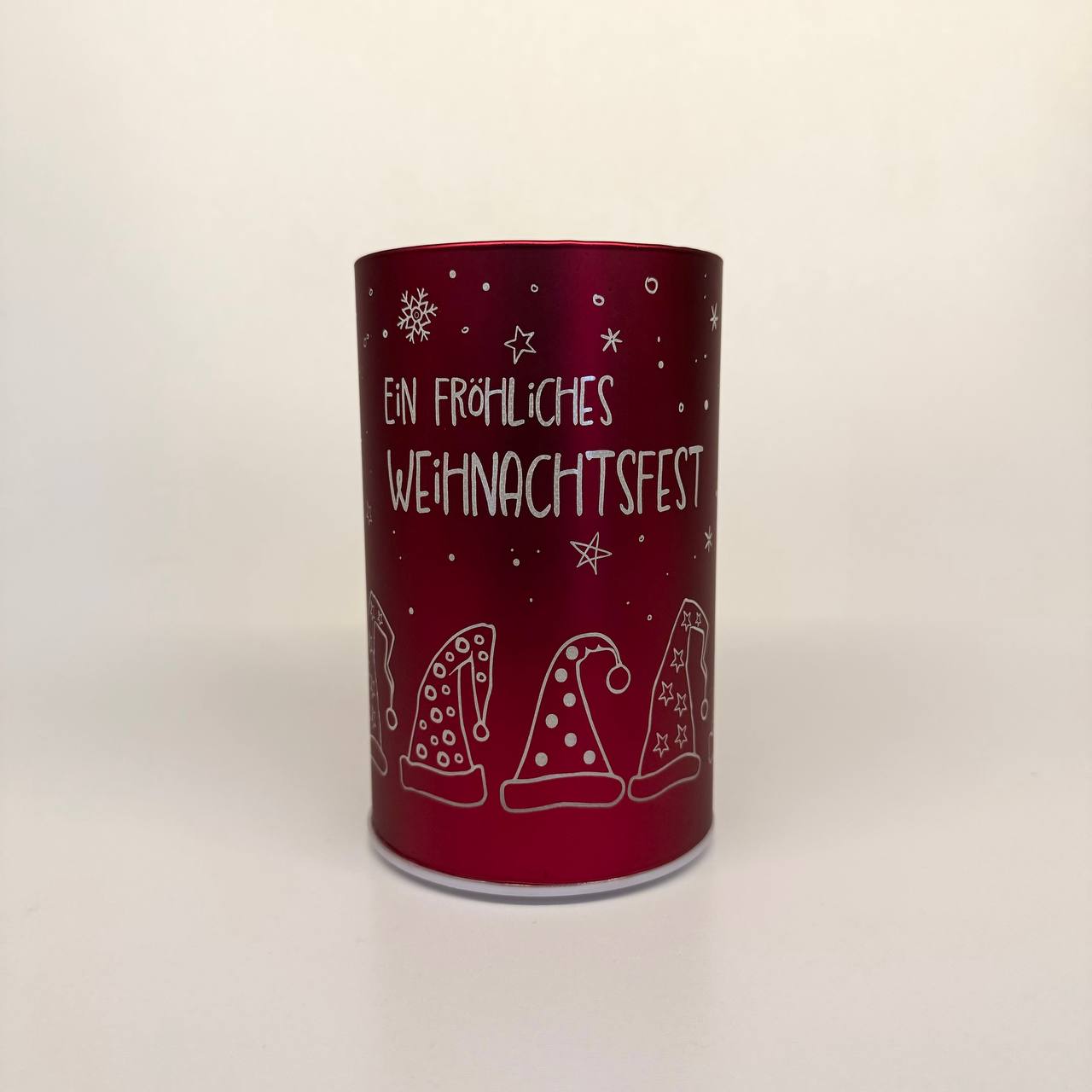 "Ein fröhliches Weihnachtsfest" rot 14cm x D 9cm