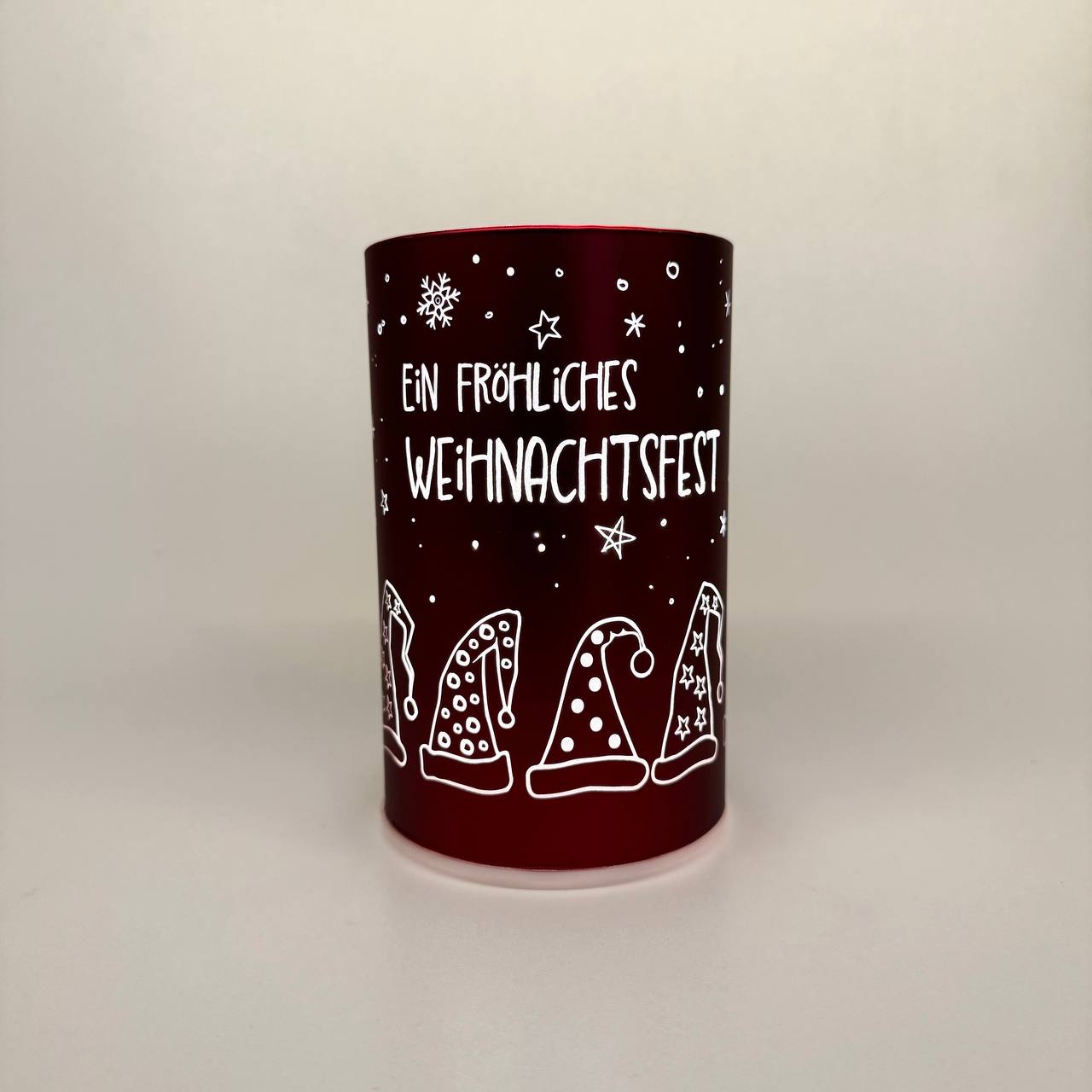 "Ein fröhliches Weihnachtsfest" rot 14cm x D 9cm