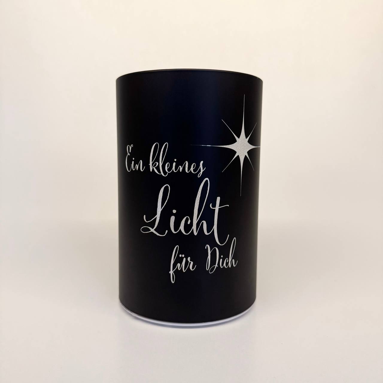 "Ein kleines Licht für Dich" schwarz 15cm x D 10cm