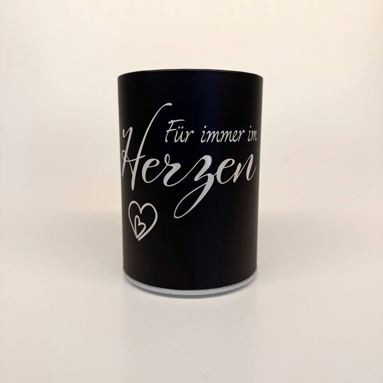 "Für immer im Herzen" schwarz 12cm x D 9cm