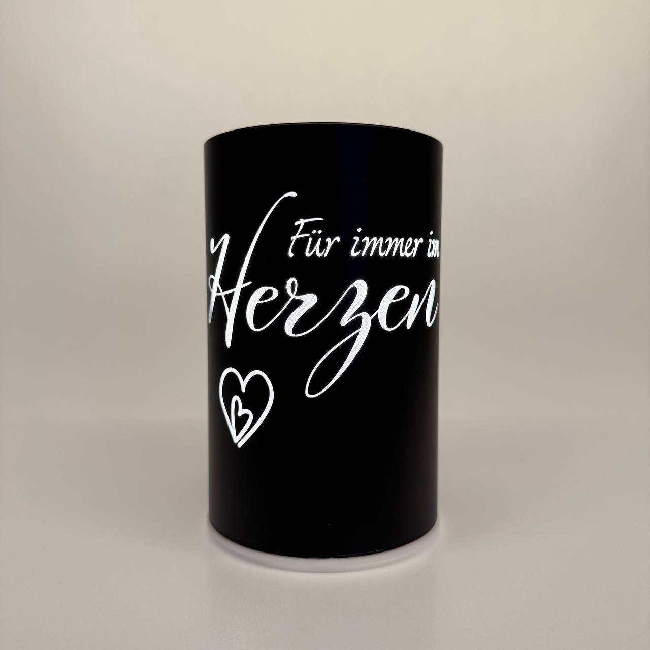 "Für immer im Herzen" schwarz 14cm x D 9cm