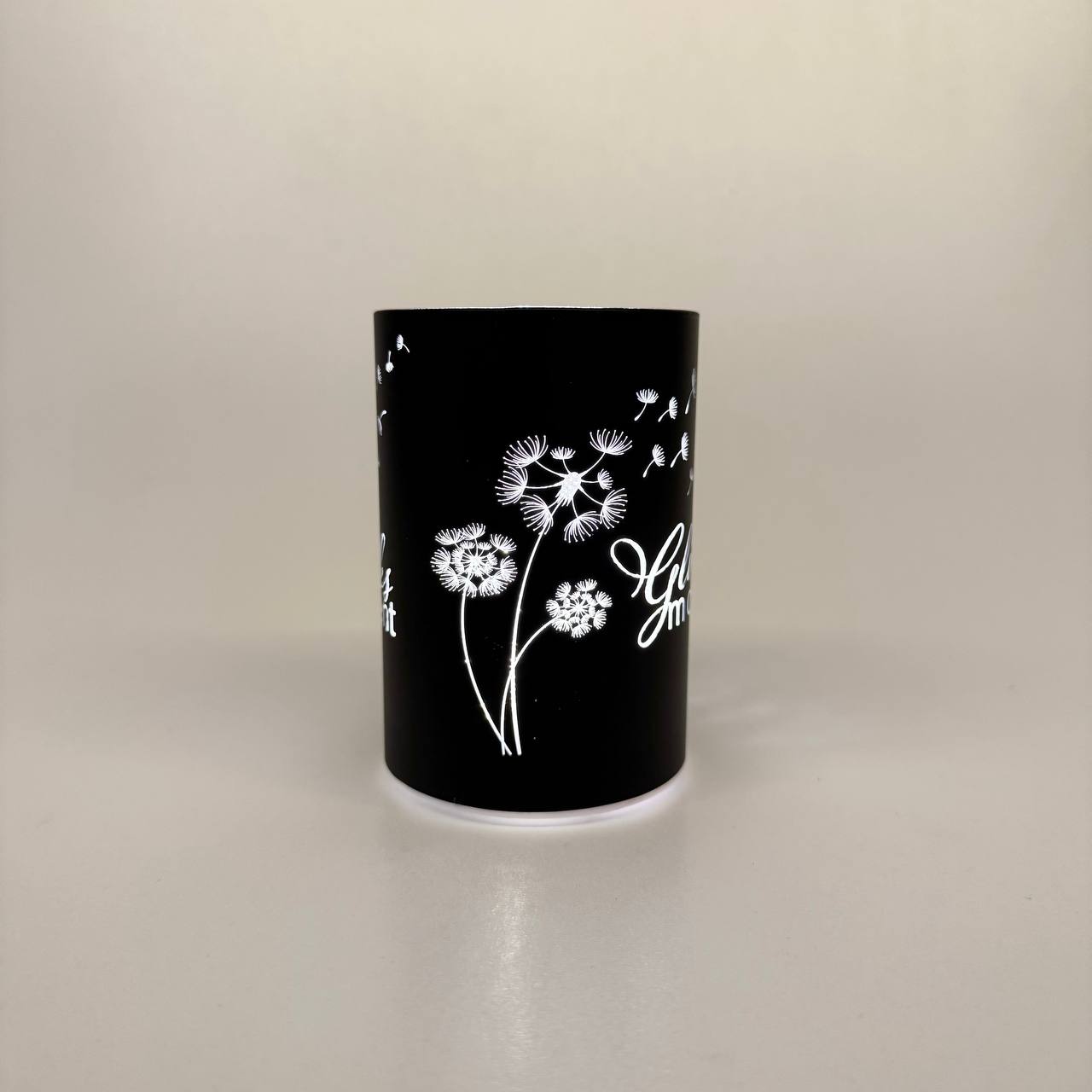 LED Tischlampe "Glücksmoment" schwarz 10,5cm x D 7cm