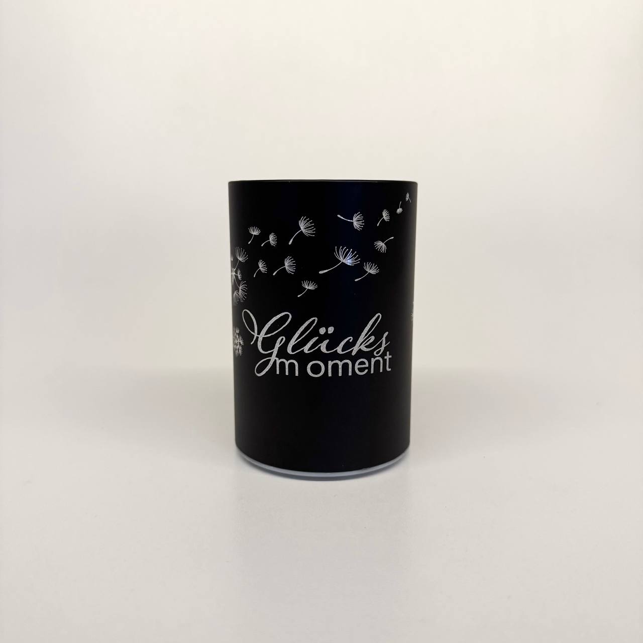 LED Tischlampe "Glücksmoment" schwarz 10,5cm x D 7cm