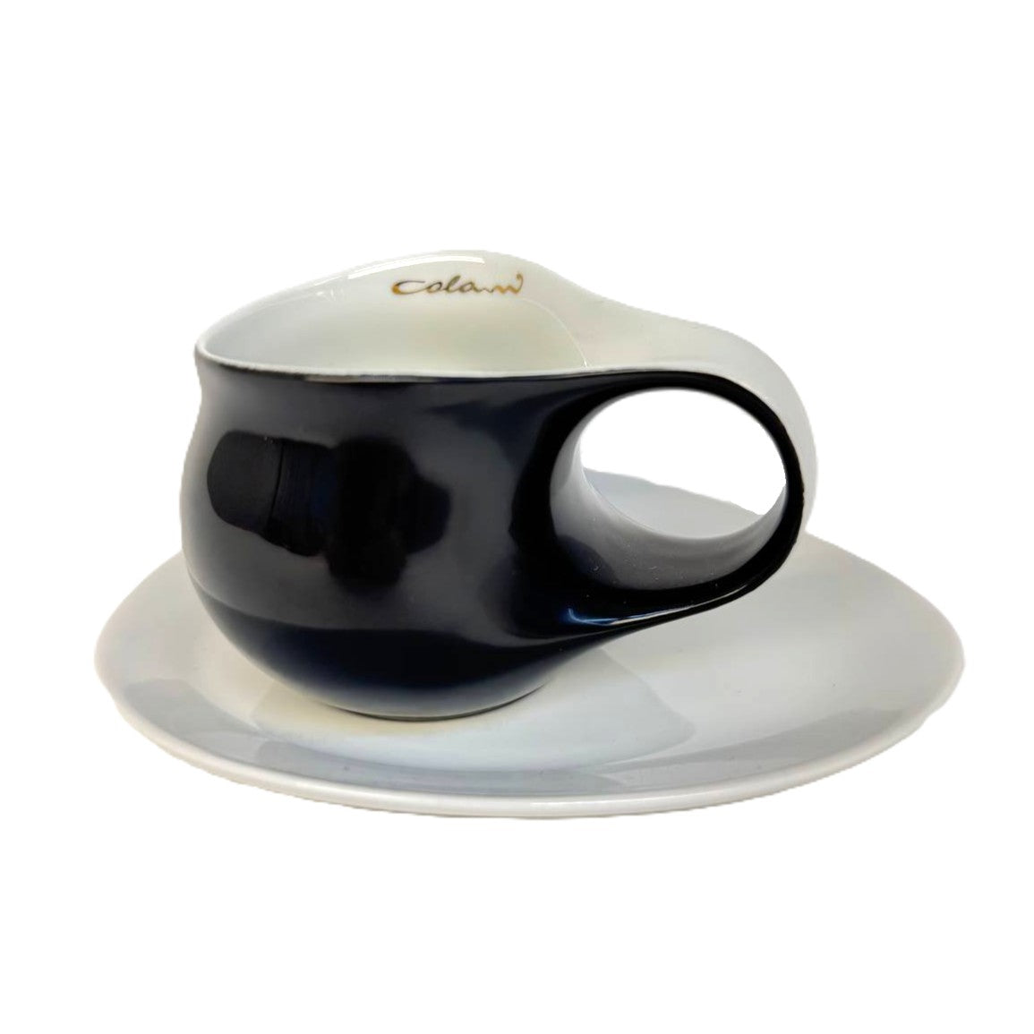 Luigi Colani Espresso Tasse mit Untertasse weiß/schwarz
