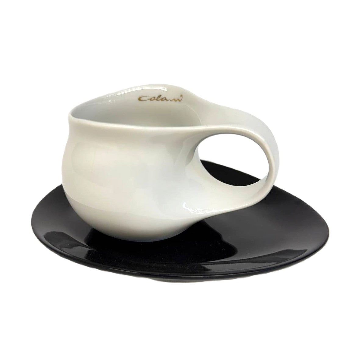 Luigi Colani Espresso Tasse mit Untertasse weiß/schwarz