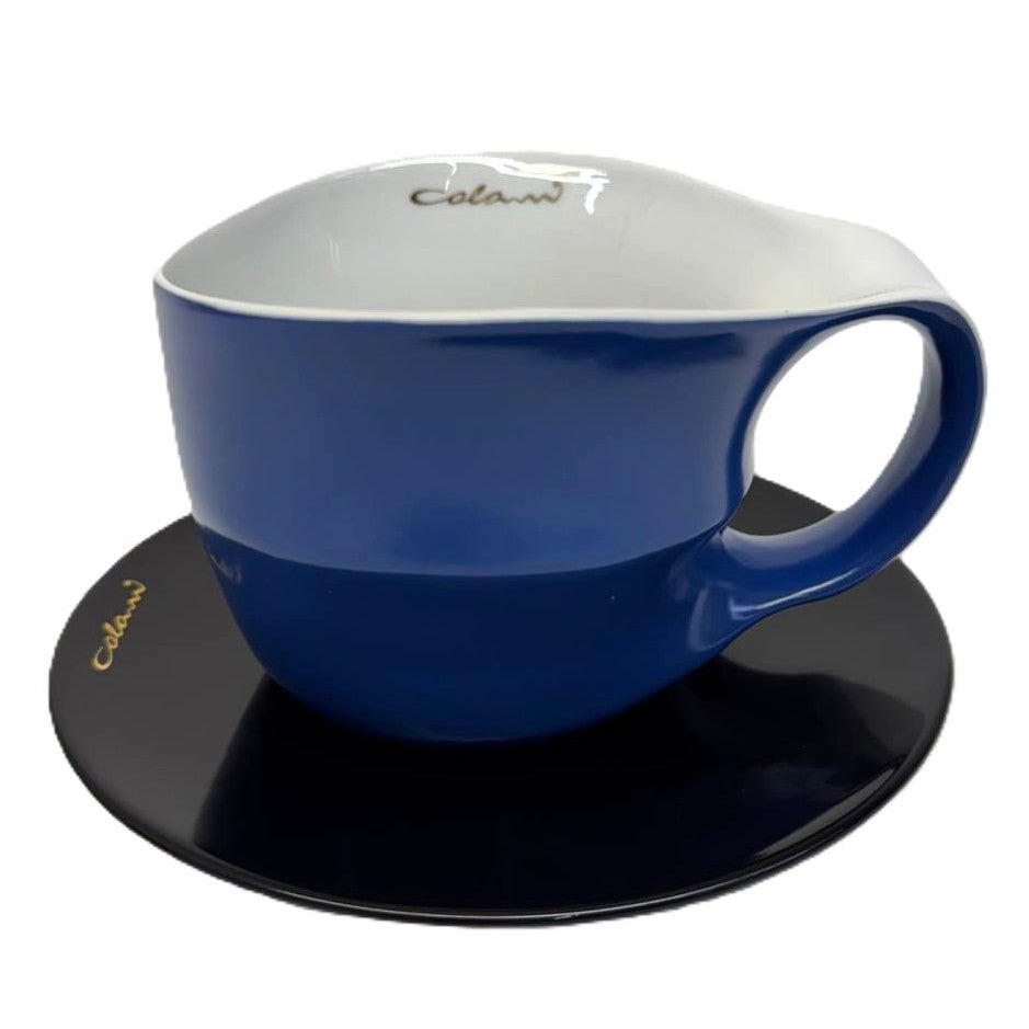 Luigi Colani Jumbotasse blau 0,4l optional mit Untertasse