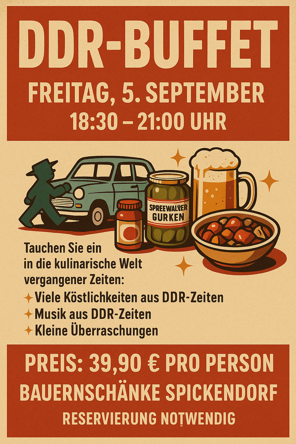 Nostalgischer DDR Abend am 05.Sep.25 18:30-21:00 Uhr