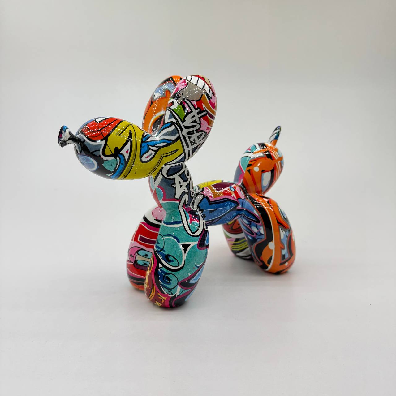 Pudel Street-Art bunt 21cm Dekofigur
