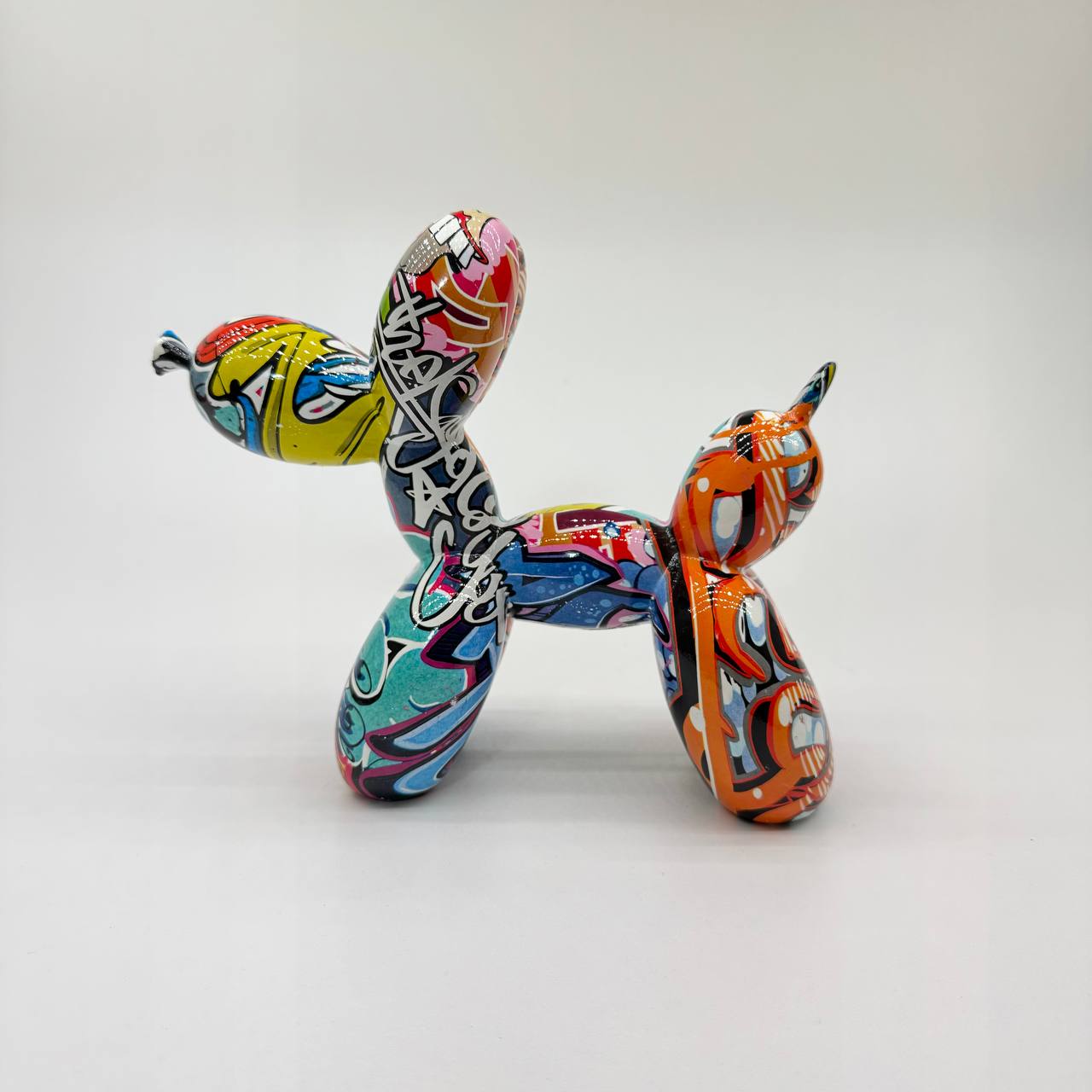 Pudel Street-Art bunt 21cm Dekofigur