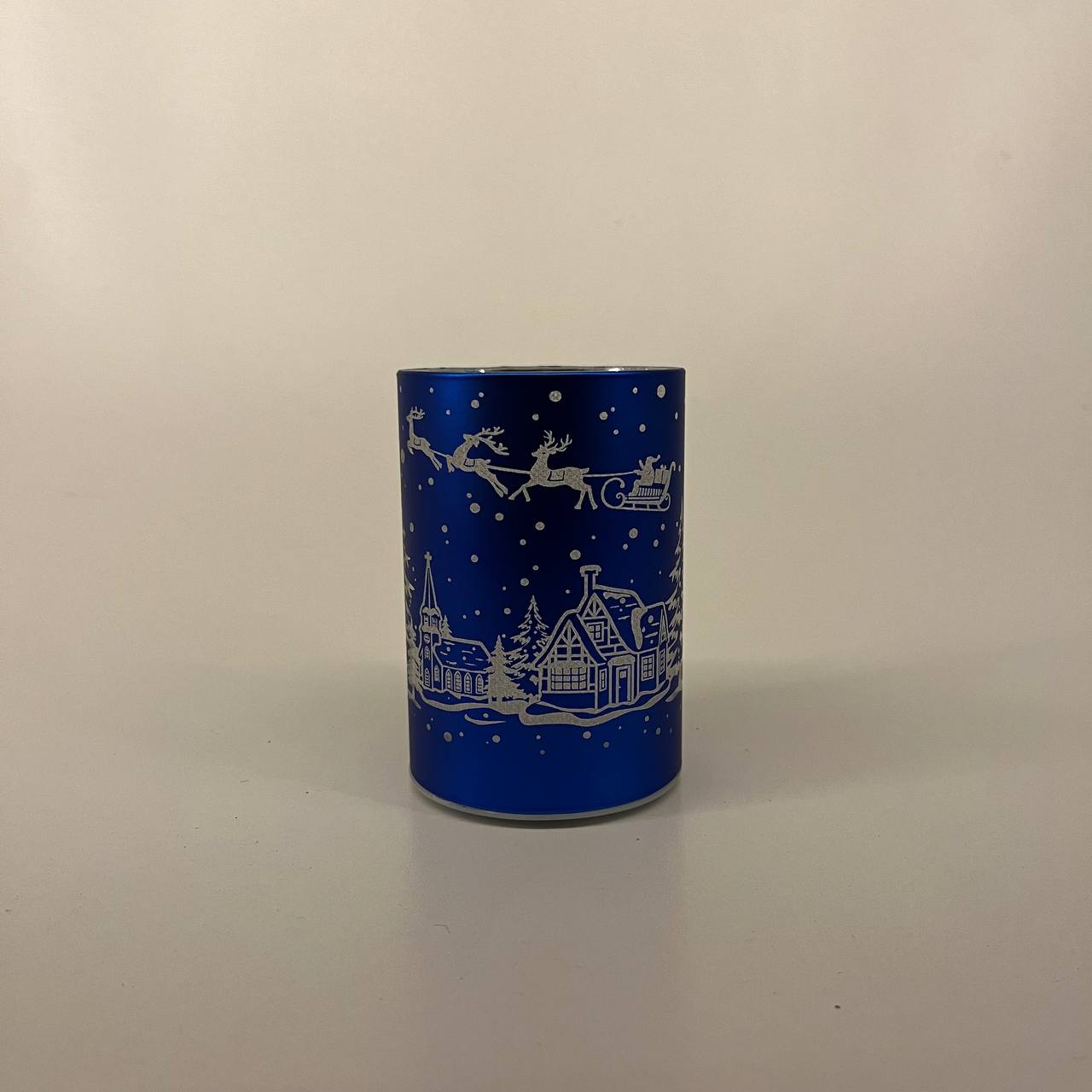 LED Tischlampe "Winterdorf" blau - Set