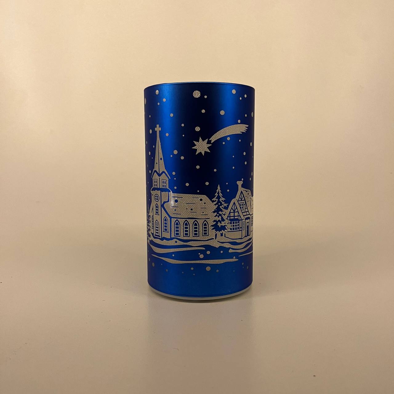 LED Tischlampe "Winterdorf" blau - Set