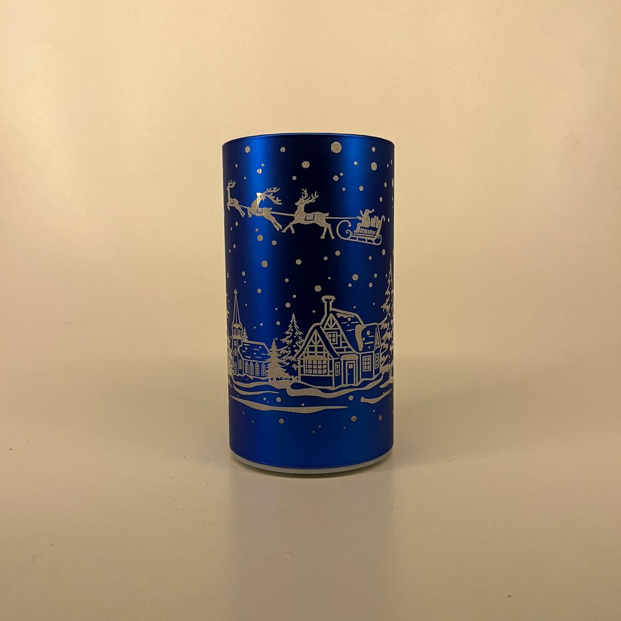 LED Tischlampe "Winterdorf" blau - Set