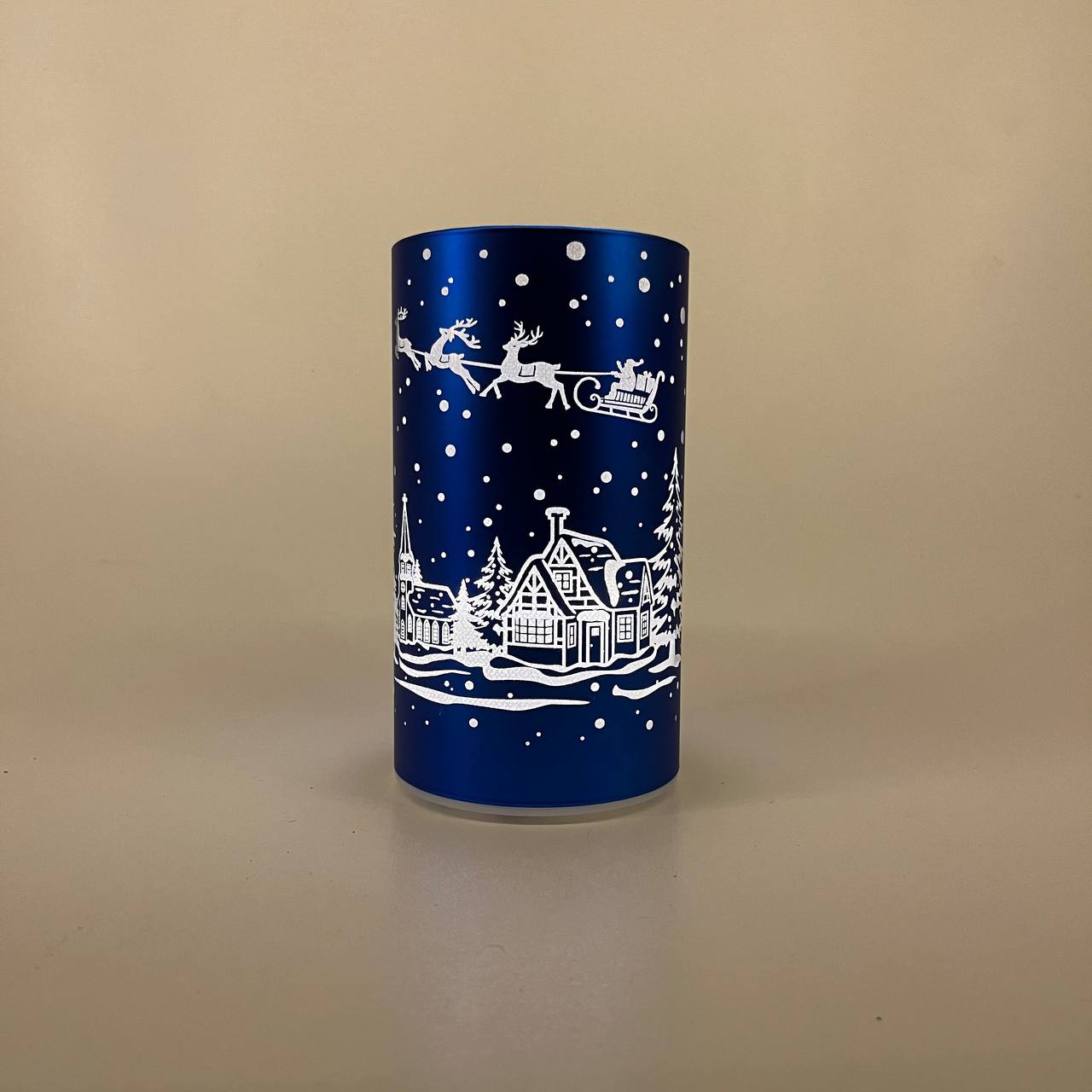 LED Tischlampe "Winterdorf" blau - 15cm x D 8,5cm