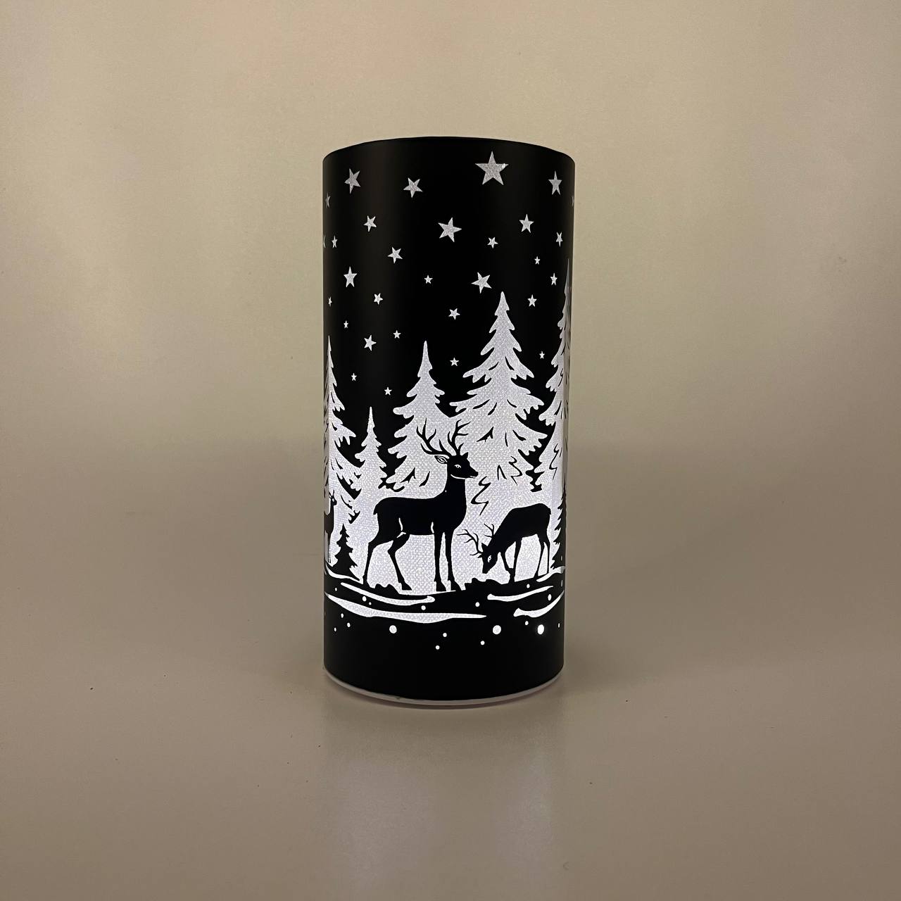 LED Tischlampe "Rehe im Wald" schwarz - 20cm x D 10cm