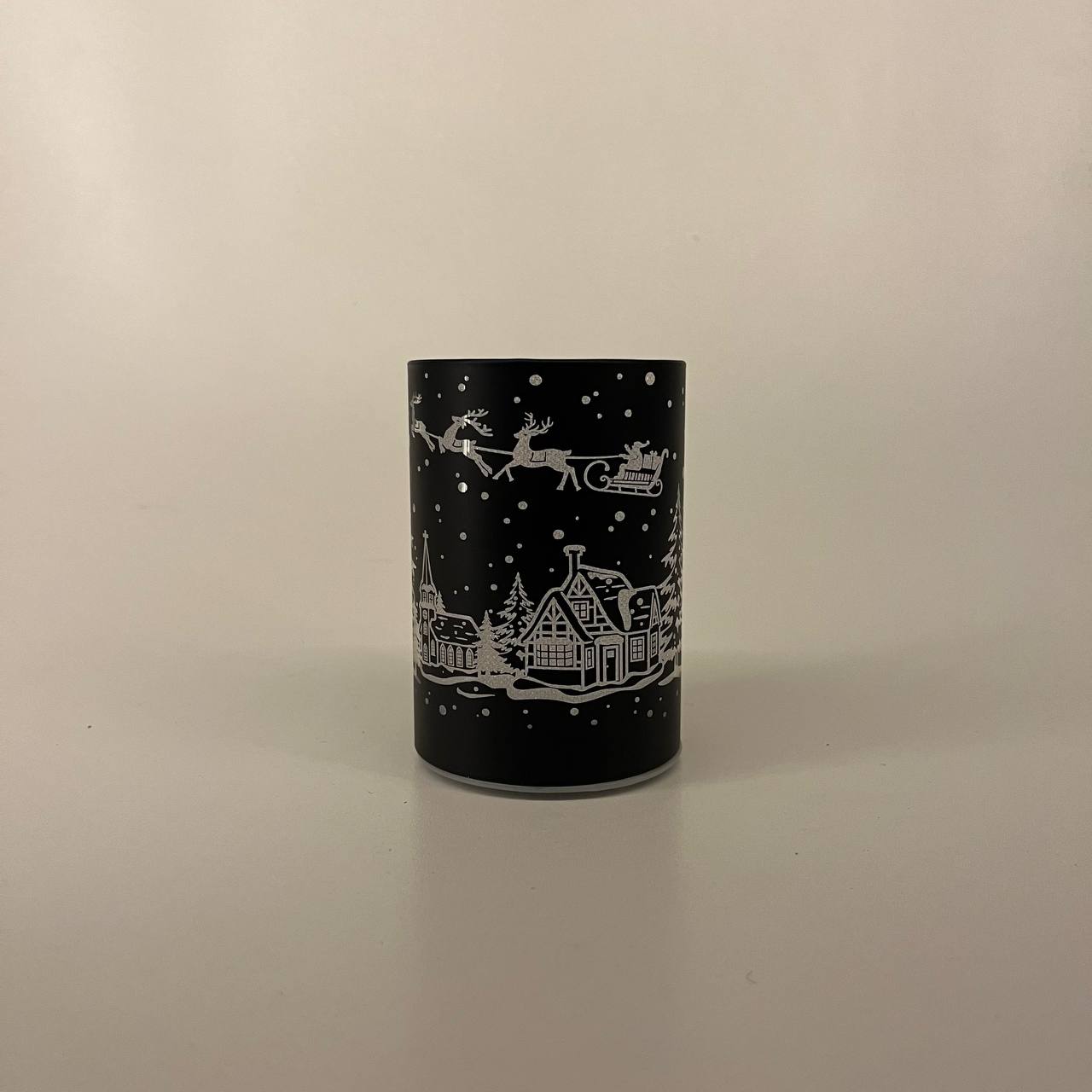LED Tischlampe "Winterdorf" schwarz - 10cm x D 7cm