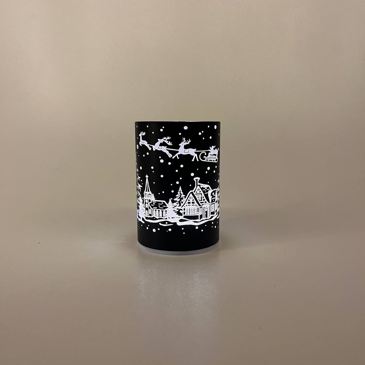 LED Tischlampe "Winterdorf" schwarz - 10cm x D 7cm
