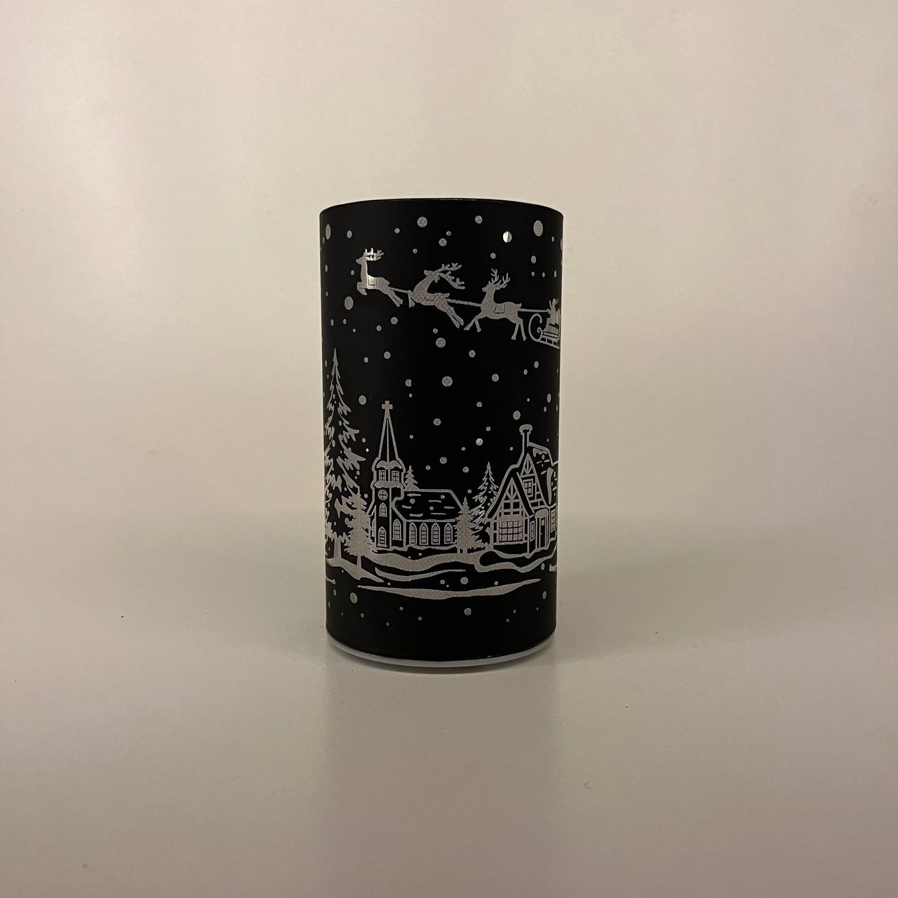 LED Tischlampe "Winterdorf" schwarz - 15cm x D 8,5cm