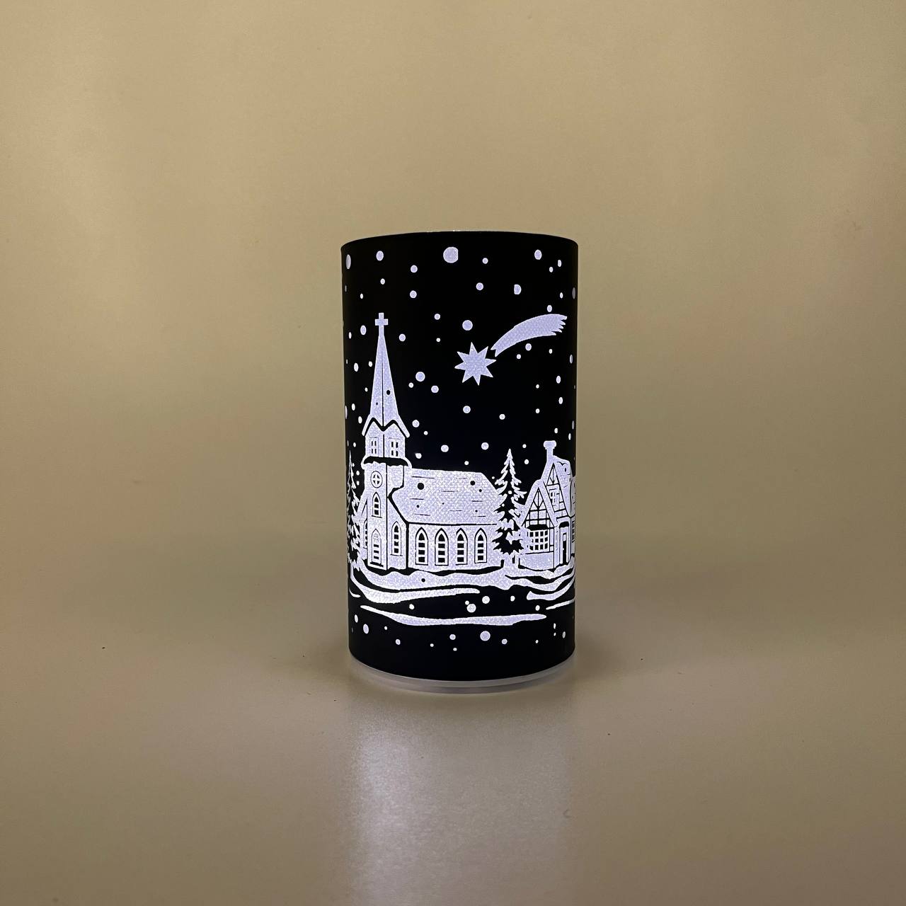 LED Tischlampe "Winterdorf" schwarz - 15cm x D 8,5cm