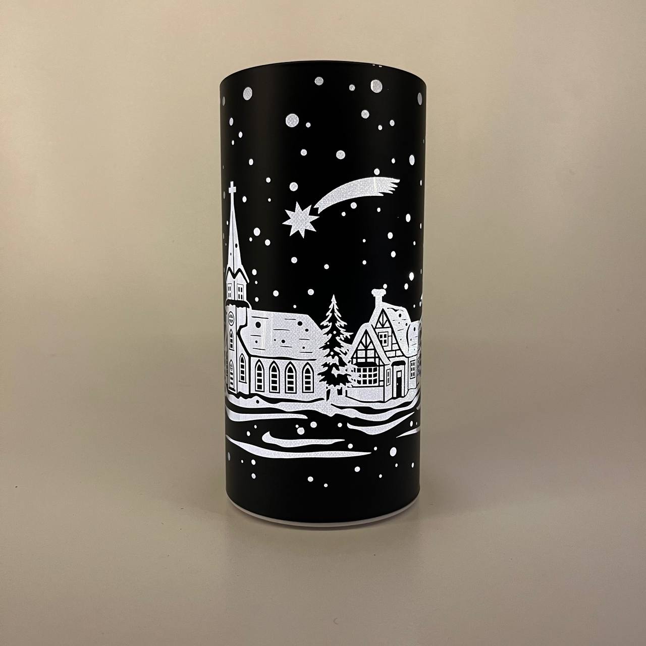 LED Tischlampe "Winterdorf" schwarz - 20cm x D 10cm