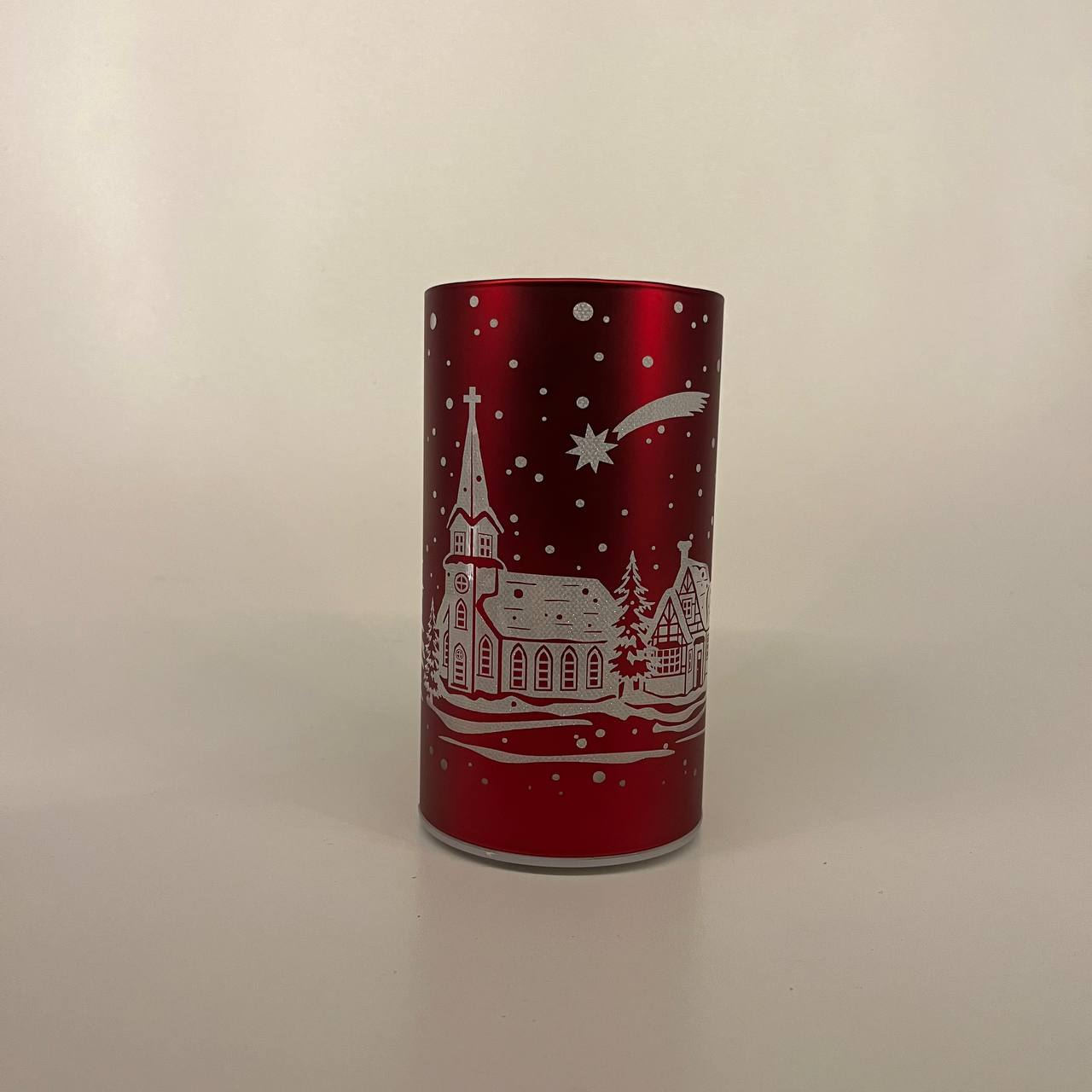 LED Tischlampe "Winterdorf" rot - Set