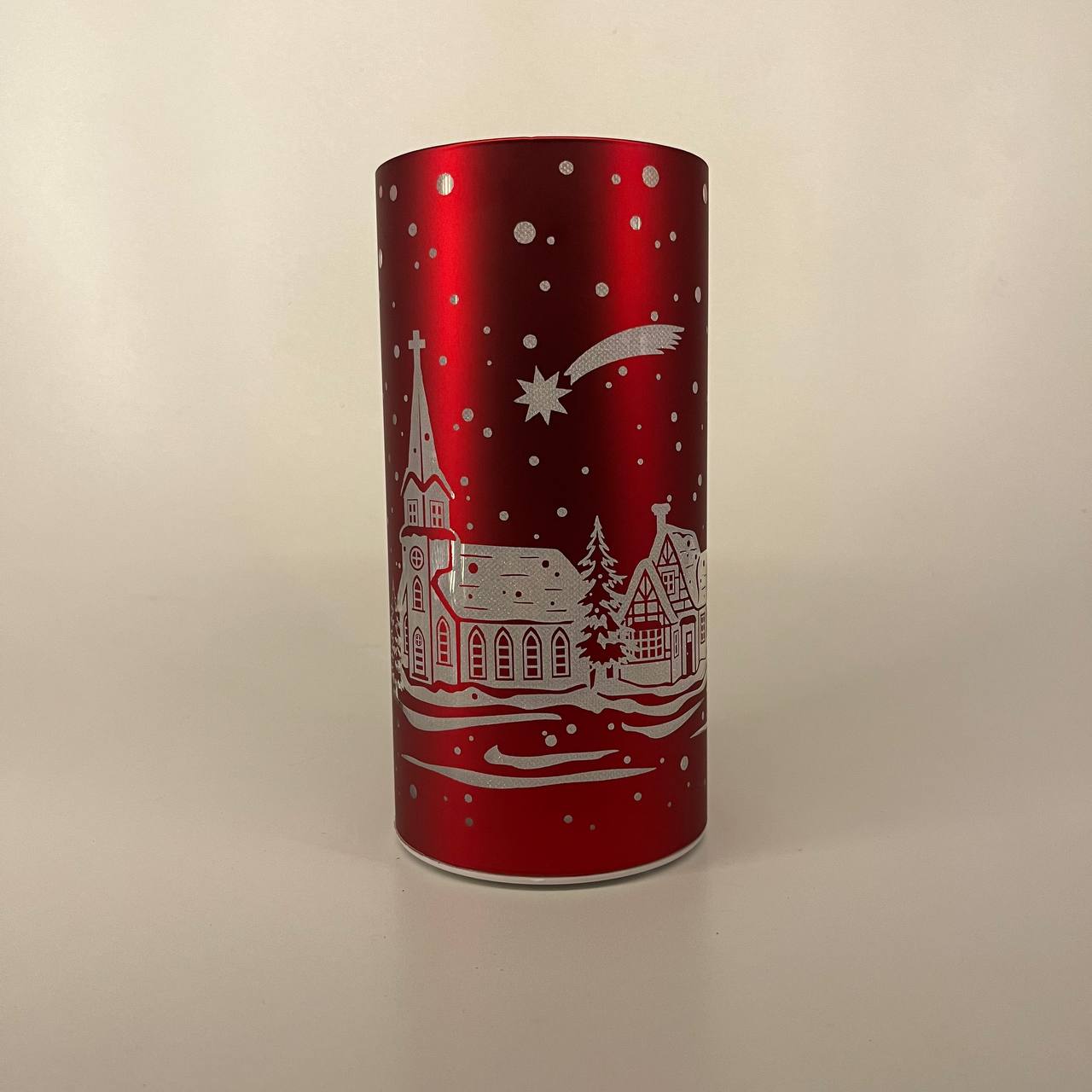 LED Tischlampe "Winterdorf" rot - Set