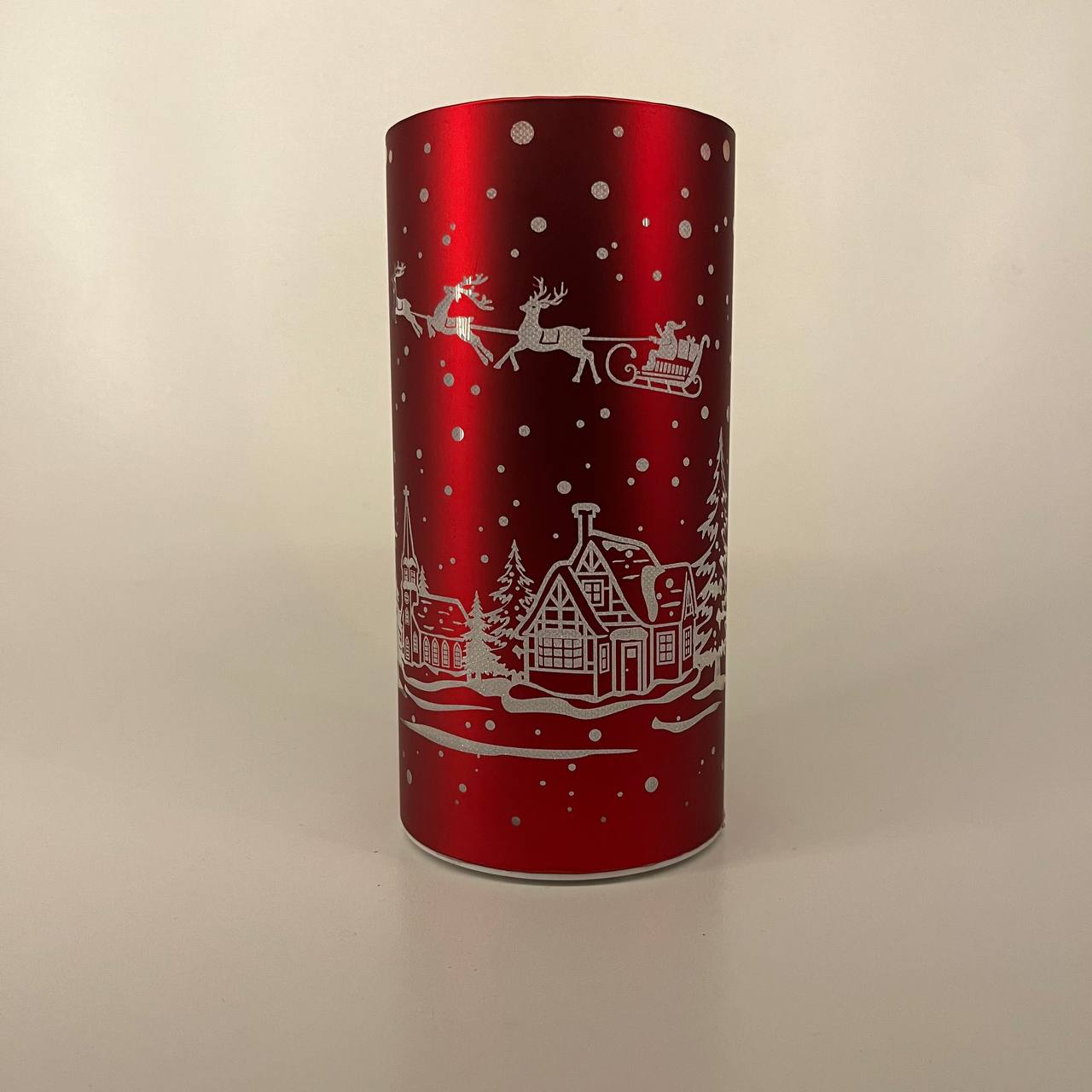 LED Tischlampe "Winterdorf" rot - Set
