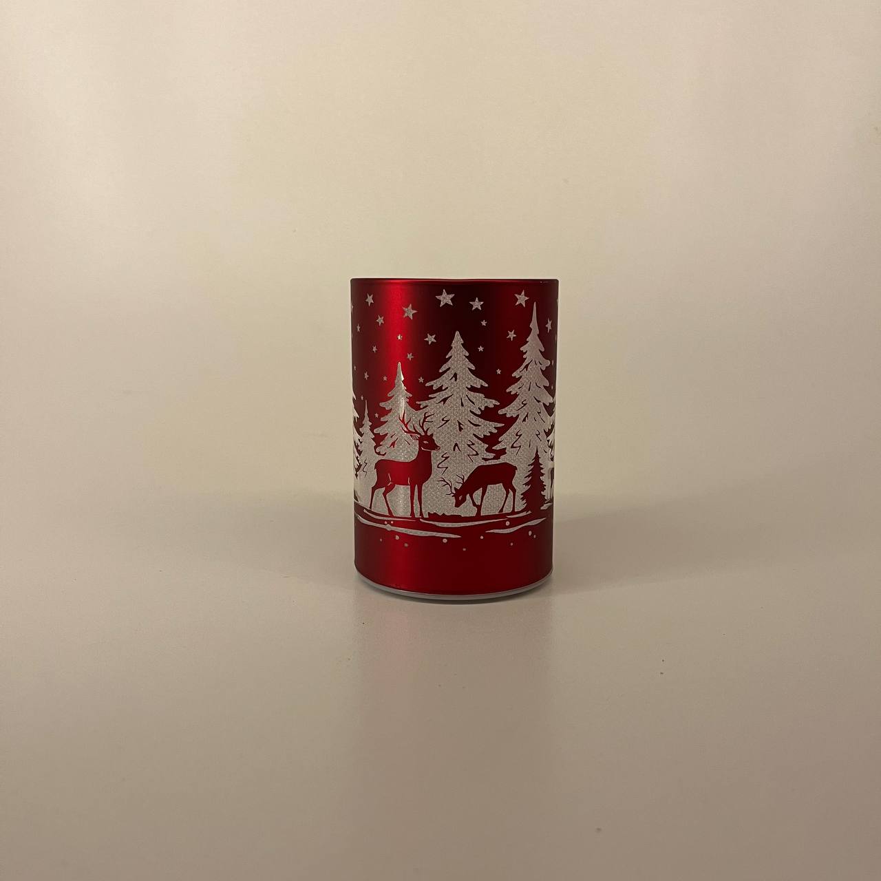 LED Tischlampe "Rehe im Wald" rot - 10cm x D 7cm