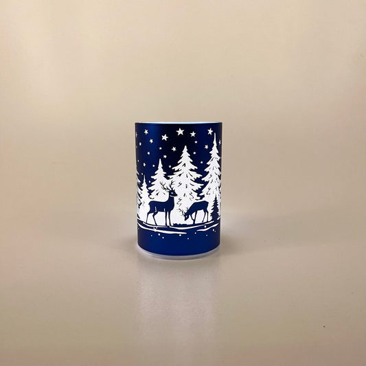 LED Tischlampe "Rehe im Wald" blau - 10cm x D 7cm
