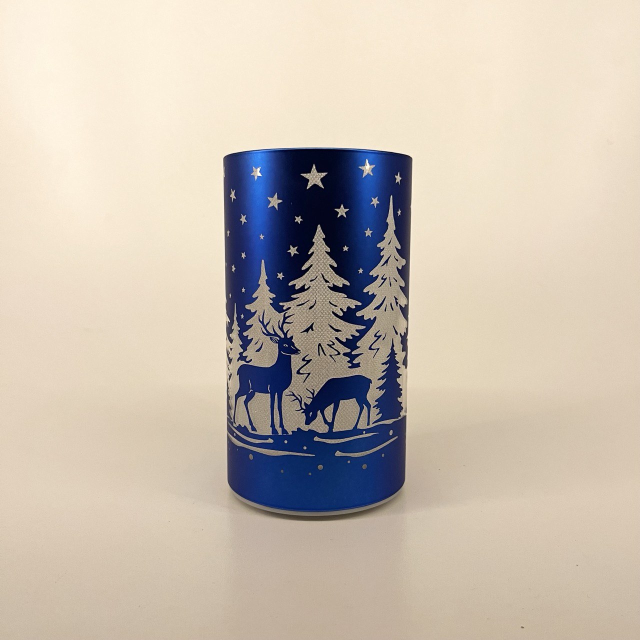 LED Tischlampe "Rehe im Wald" blau - 15cm x D 8,5cm