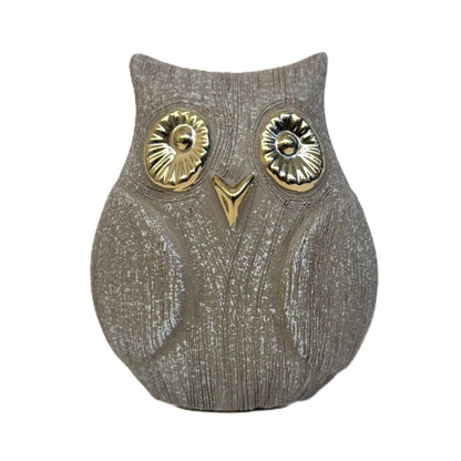 Deko-Eule „Goldblick“ aus Keramik 13cm hoch modern & stilvoll