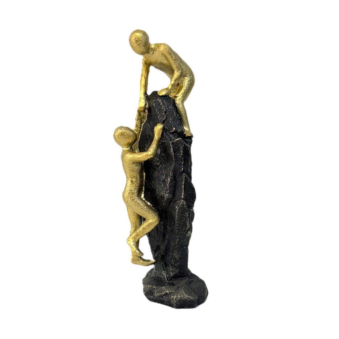 Der Aufstieg – Motivierende Skulptur mit Kletterfiguren in Gold 26cm