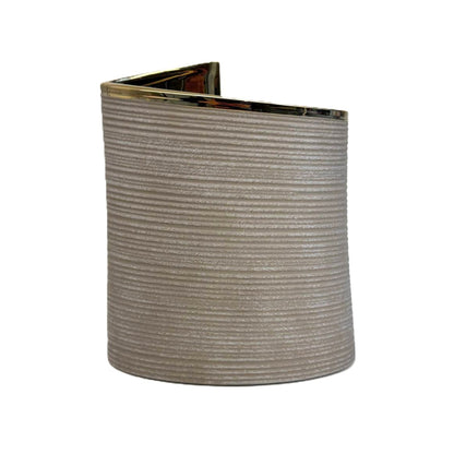 Design-Vase Elegance Grau mit Goldkante, strukturiert, modern 25cm