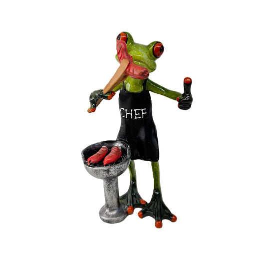 Frosch Grillmeister mit Wurst