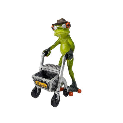 Frosch Rentner Opa mit Rollator