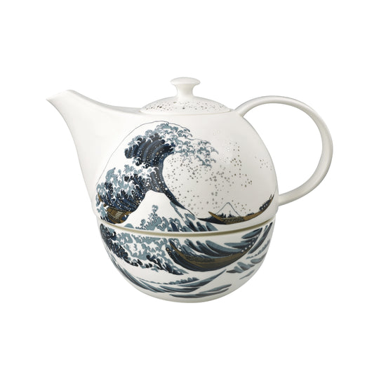 Goebel Teekanne mit Stövchen "Die große Welle" von Katsushika Hokusai