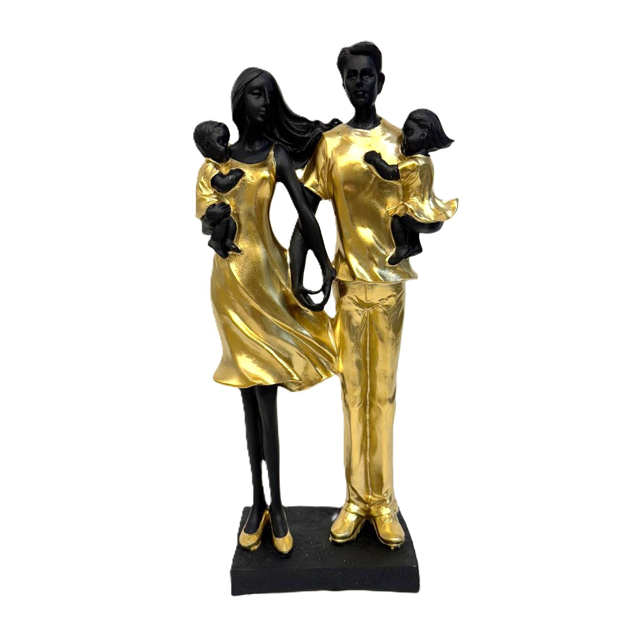 "Herzensfamilie" Skulptur mit Familie und Kindern gold