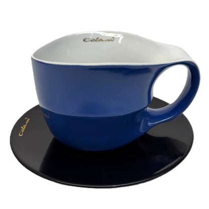 Luigi Colani Jumbotasse blau 0,4l optional mit Untertasse